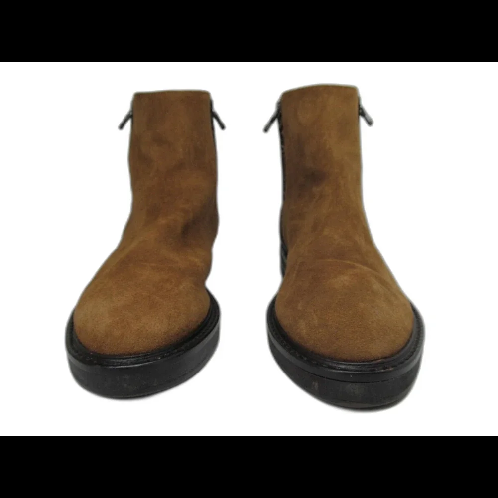 Donald J. Pliner Womens Brown Suede Double Side Zippers Ankle Boots Size US 8.5